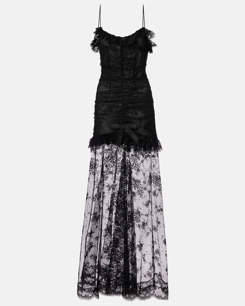 Alessandra Rich Robe aus Spitze Schwarz