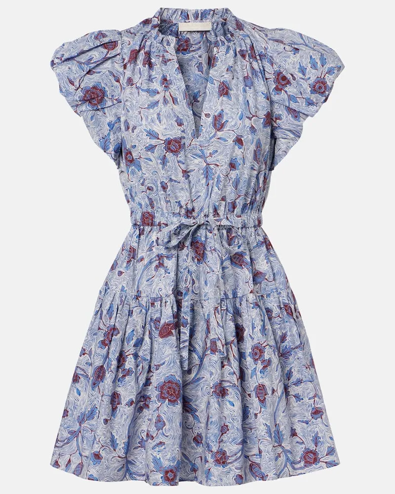 Ulla Johnson Minikleid Izel aus Baumwolle Blau