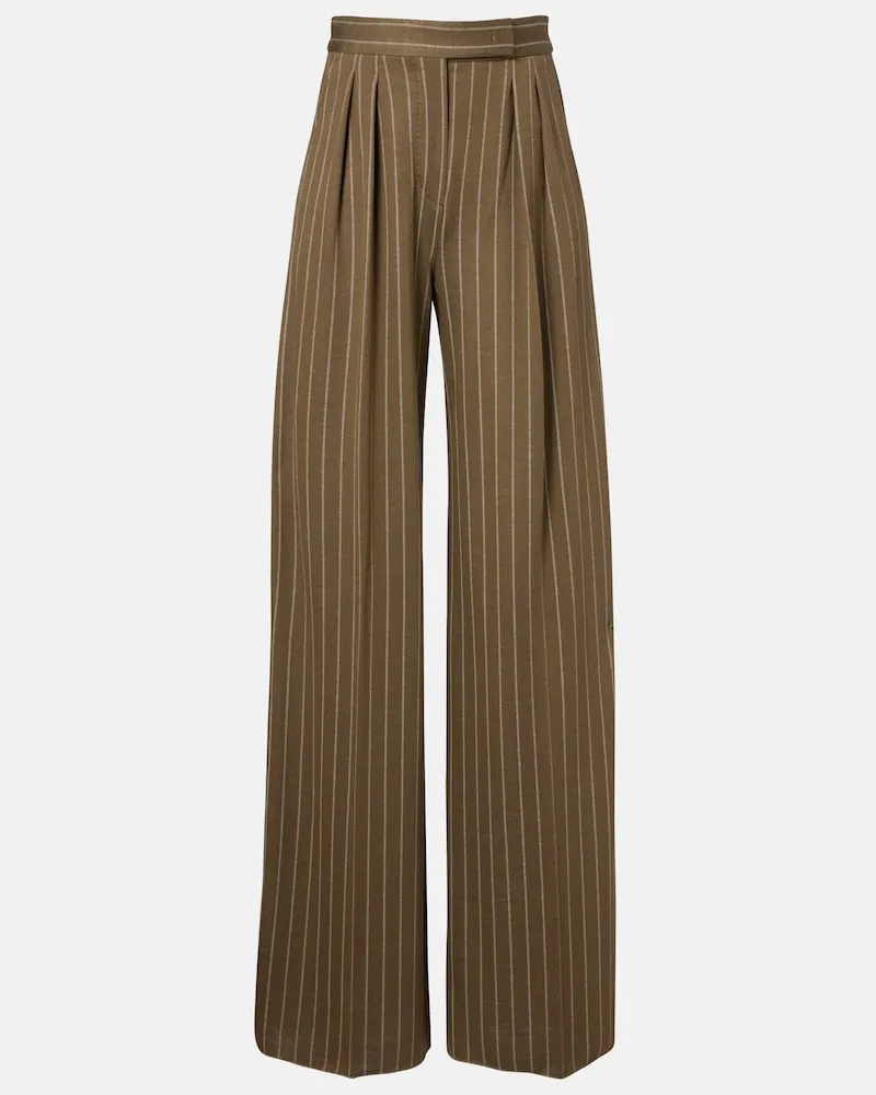 Max Mara Plissierte Hose mit weitem Bein Grün