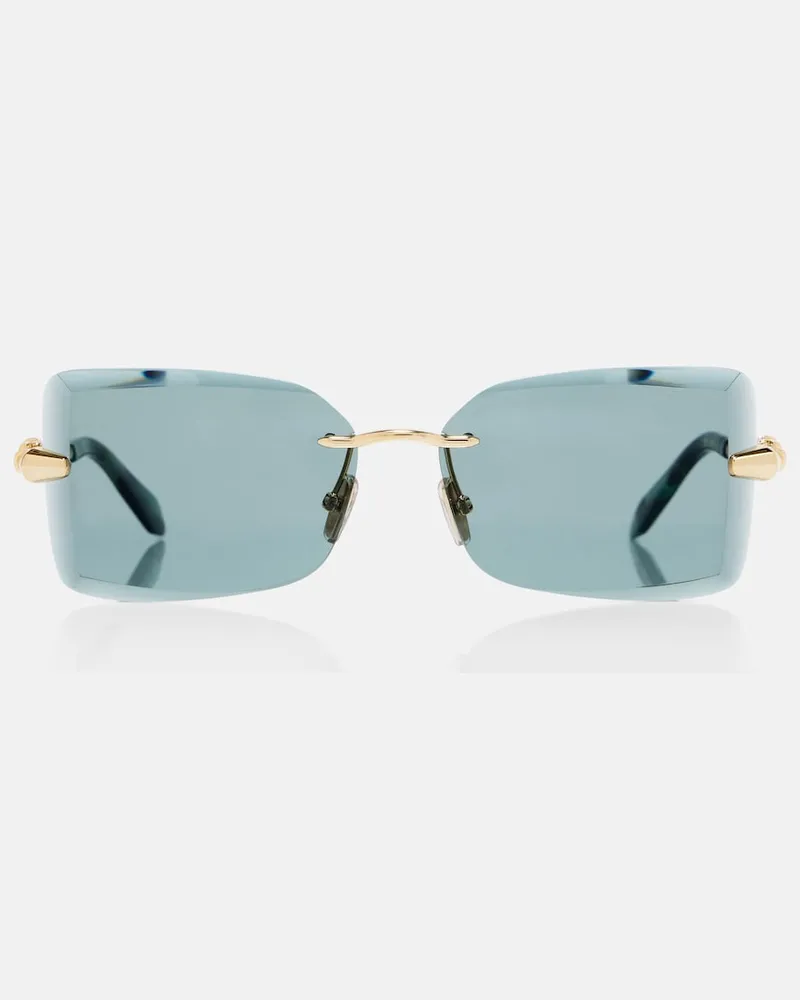 Bulgari Eckige Sonnenbrille Serpenti Viper Blau