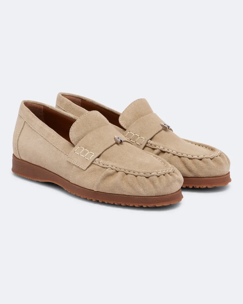 Hogan Loafers H720 aus Veloursleder Beige