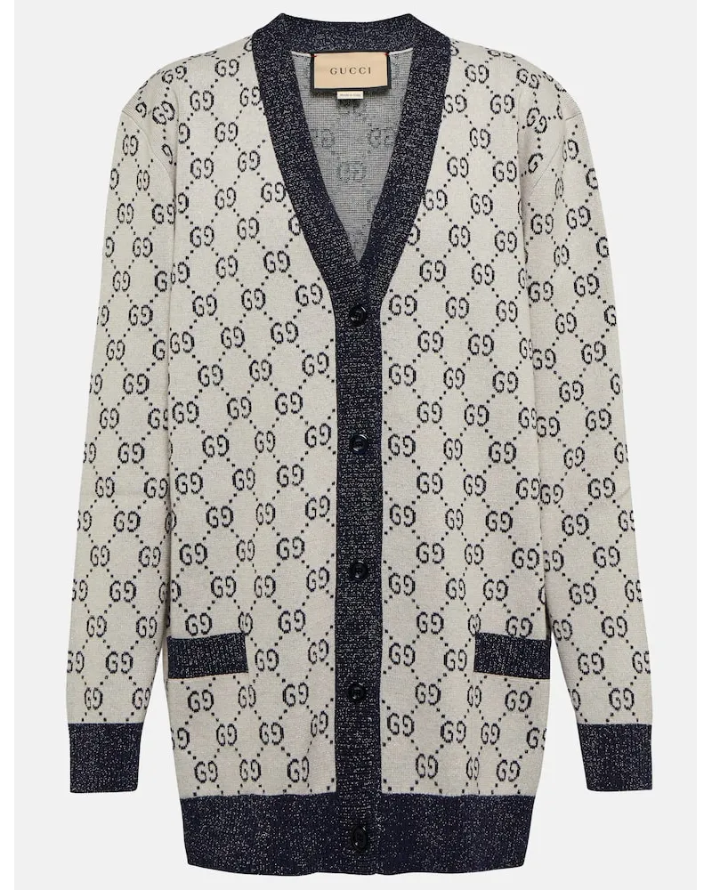 Gucci Cardigan GG aus Jacquard-Strick Multicolor