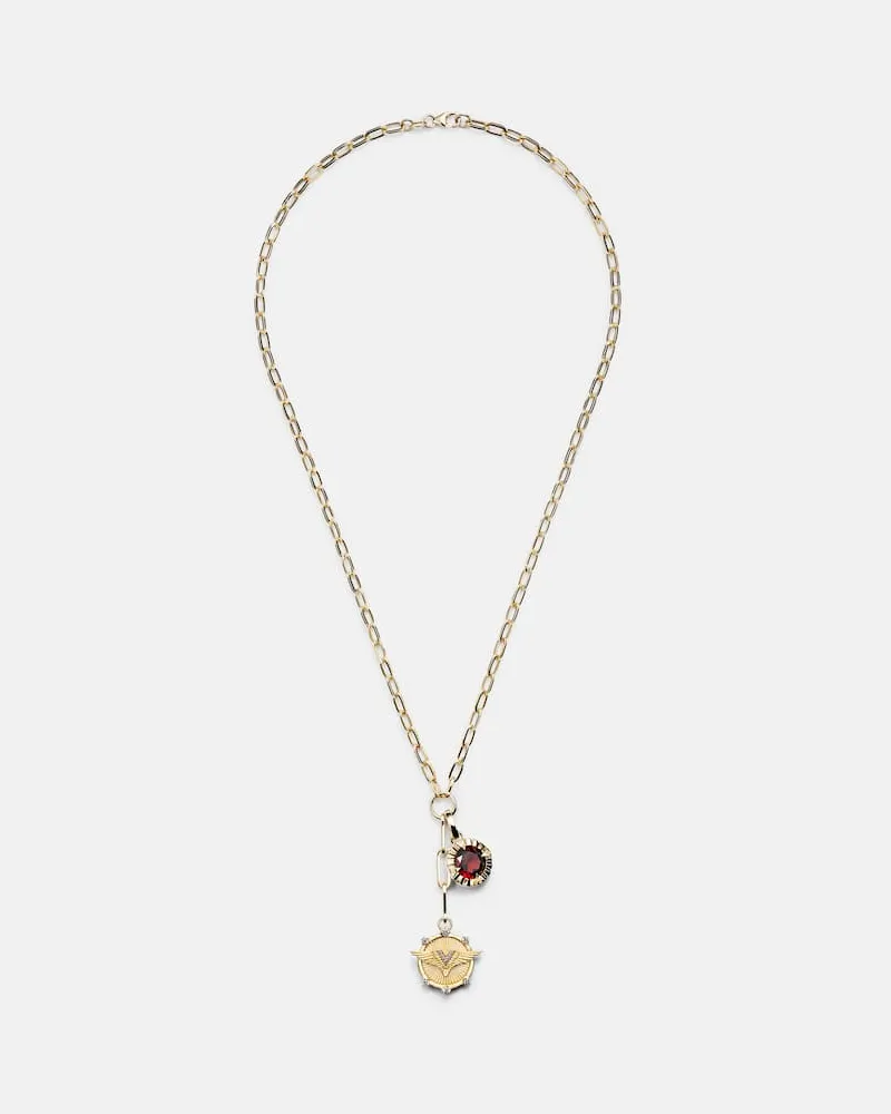 FOUNDRAE Halskette Vivacity & Internal Compass aus 18kt Gelbgold mit Diamanten Gold