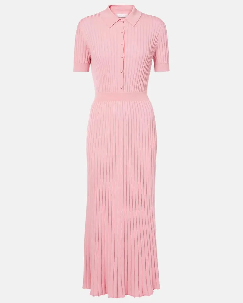 Gabriela Hearst Maxikleid Amor aus Seide und Kaschmir Rosa