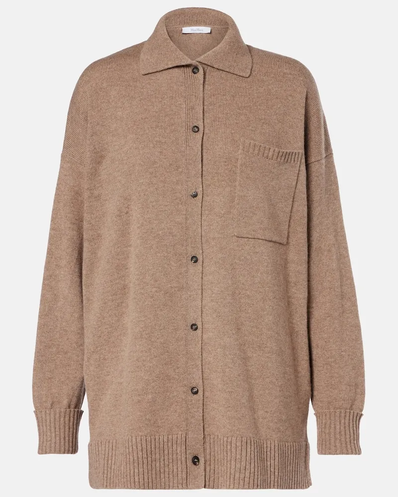 Max Mara Oversize-Cardigan Bull aus Kaschmir Braun