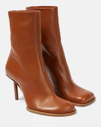 Jacquemus Ankle Boots Les Bottines Rond Carre aus Leder Braun