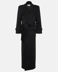 Saint Laurent Mantel aus Wolle Schwarz