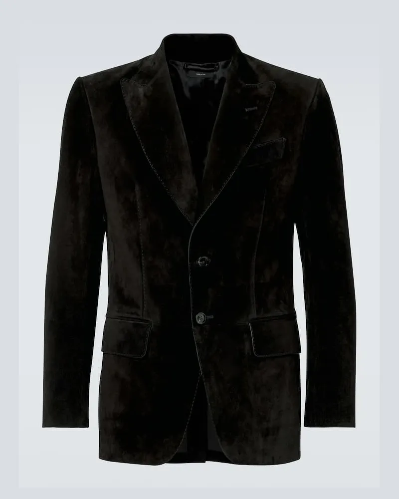 Tom Ford Blazer aus Veloursleder Schwarz