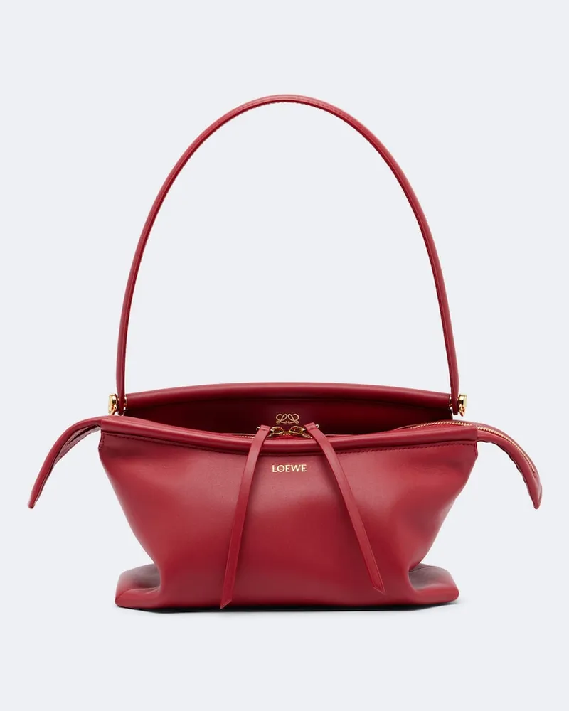 Loewe Schultertasche Whisker Small aus Leder Rot