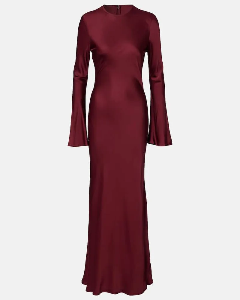 ROTATE Birger Christensen Robe Signe aus Satin Burgunderrot