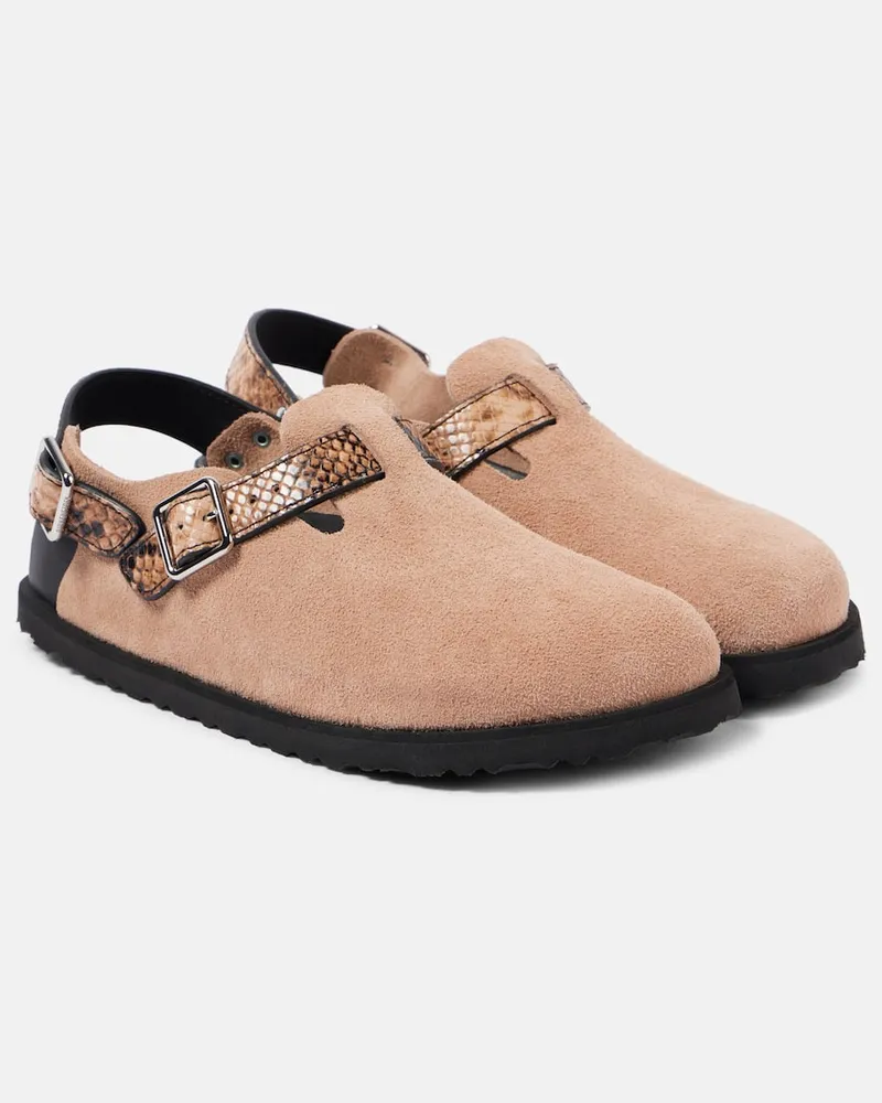 Birkenstock Slippers Tokio aus Veloursleder Neutral