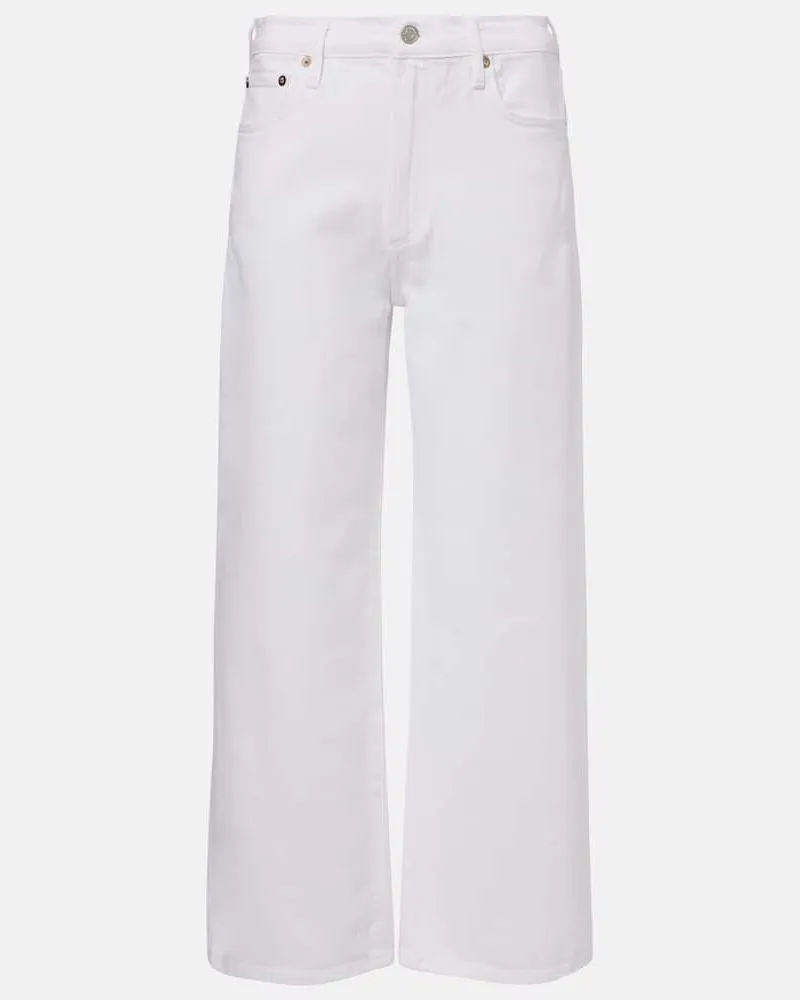 AGOLDE Mid-Rise Wide-Leg Jeans Harper Crop Weiß