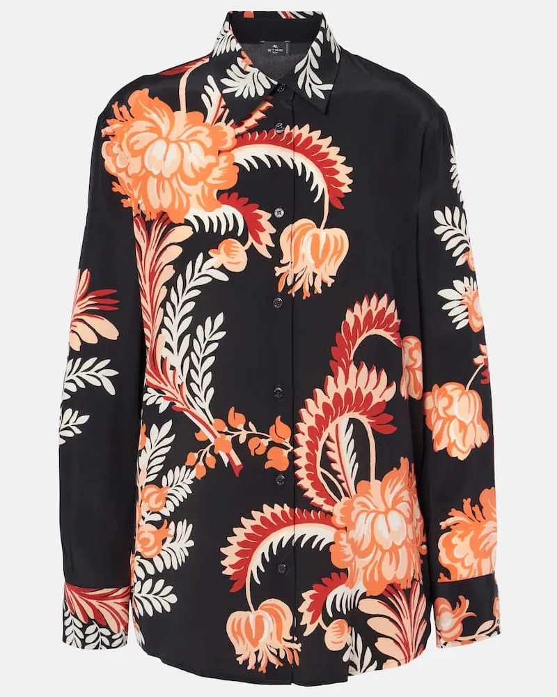 Etro Bluse aus Crêpe de Chine aus Seide Schwarz