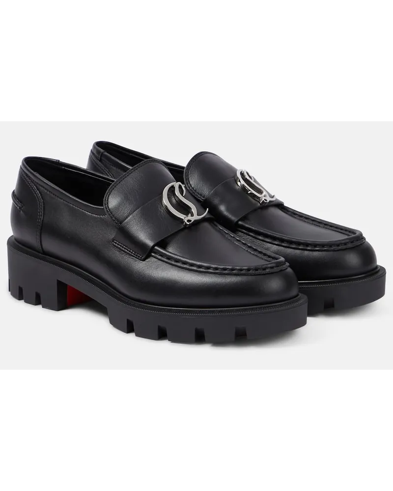 Christian Louboutin Loafers CL Moc Lug aus Leder Schwarz
