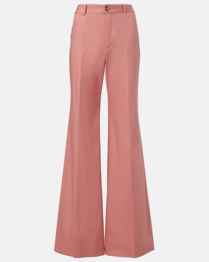 Chloé Chloé High-Rise-Schlaghose aus Baumwolle Rosa