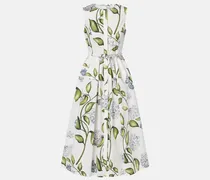 Midikleid Porcelain Flower aus Popeline