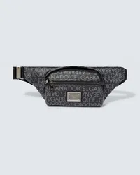 Dolce & Gabbana Guerteltasche aus Jacquard Schwarz