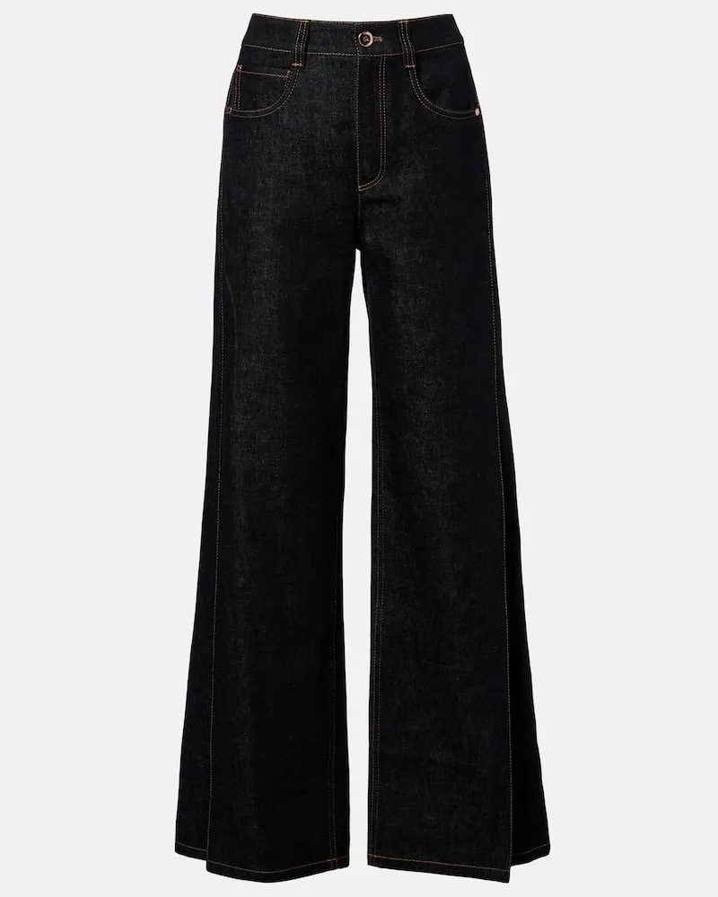 Brunello Cucinelli Wide-Leg Jeans Schwarz