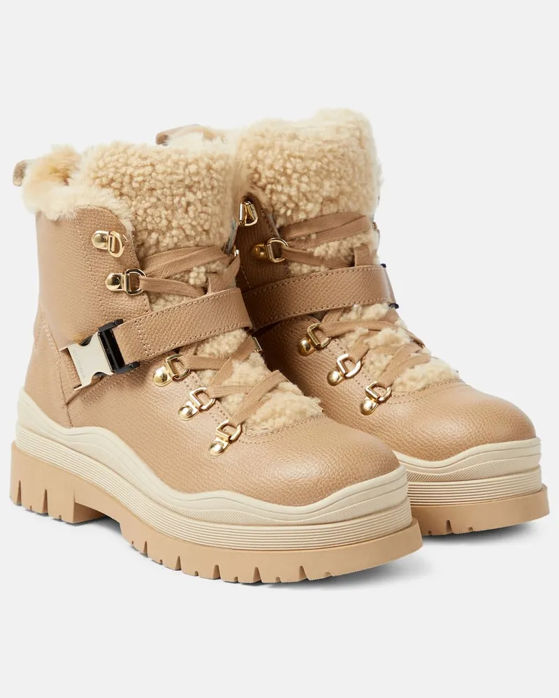 Bogner Schnürstiefel Arosa aus Leder mit Shearling Braun