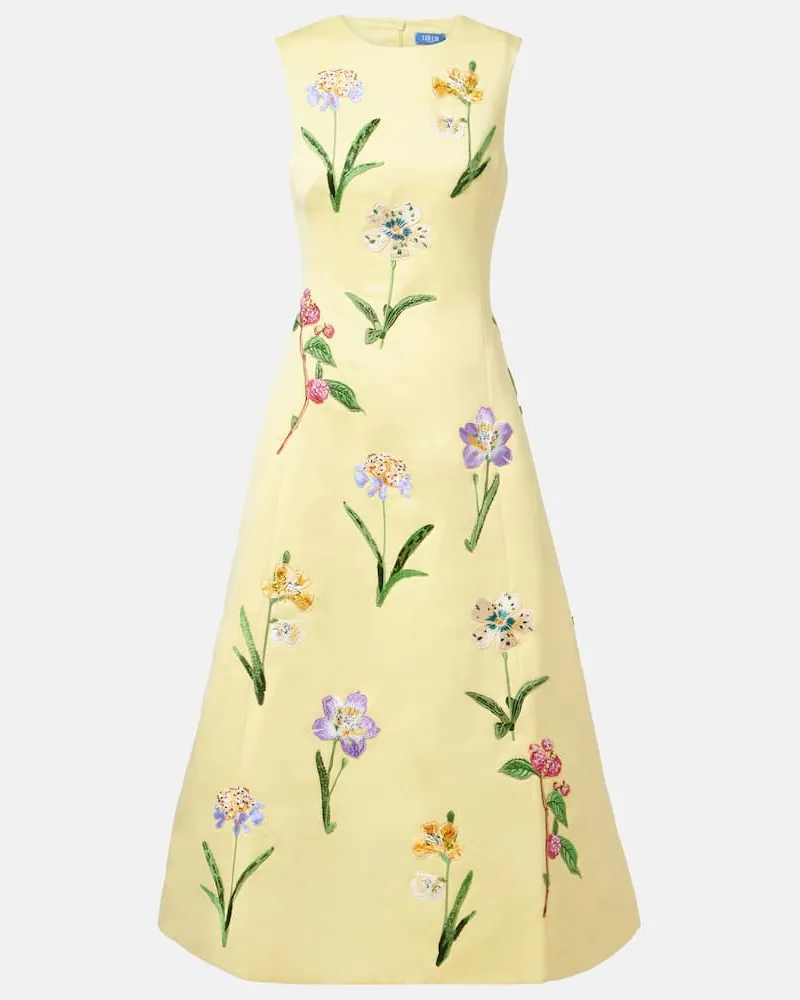 LEO LIN Verziertes Midikleid Cleo Gelb