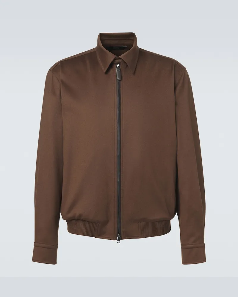 Brioni Blouson aus Kaschmir und Wolle Braun