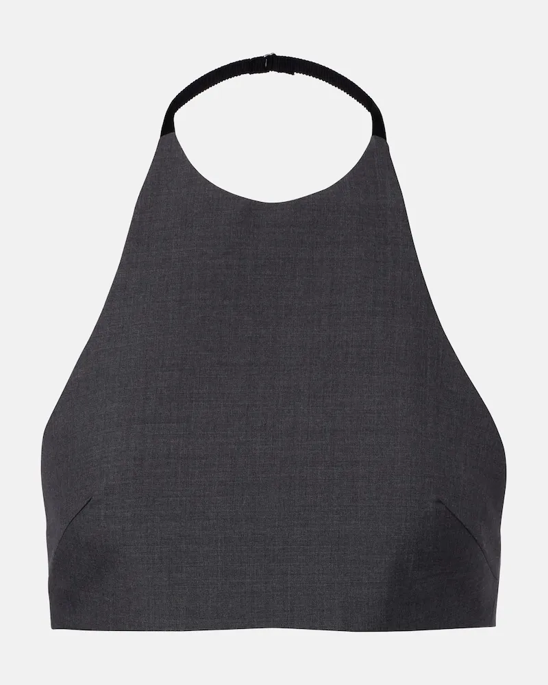 Jil Sander Cropped-Top aus Schurwolle Grau