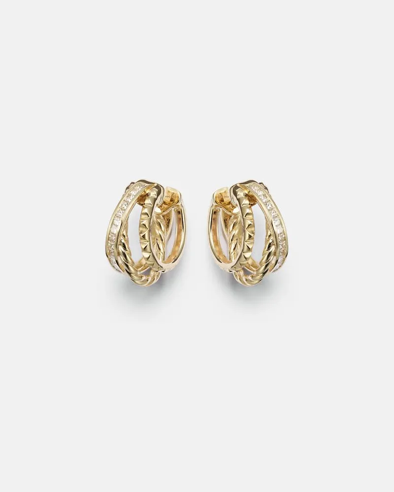David Yurman Ohrringe DY Crossover® aus 18kt Gelbgold mit Diamanten Gold