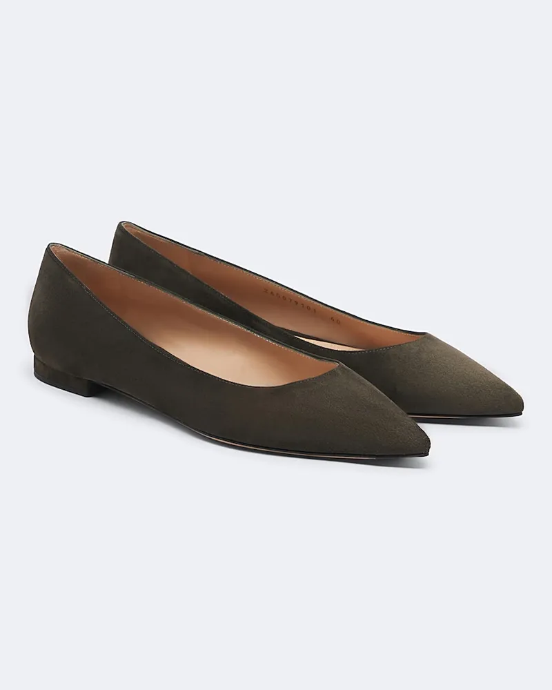 Gianvito Rossi Ballerinas Gianvito aus Veloursleder Grün