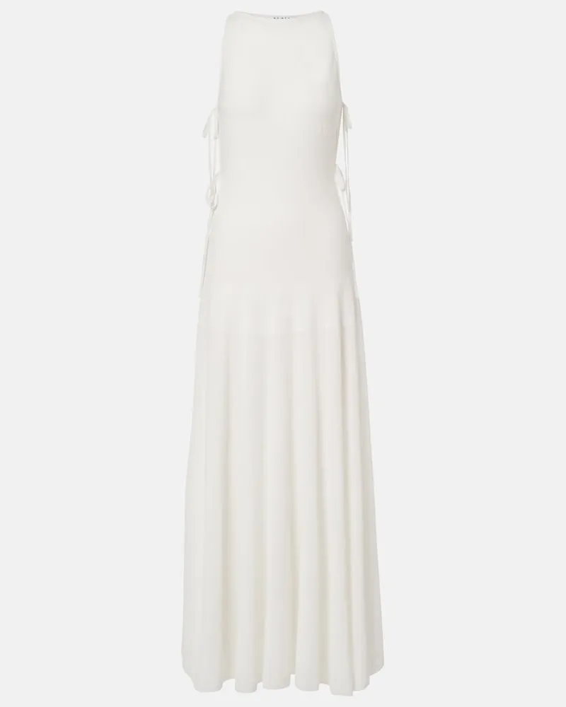 Alaïa Alaïa Maxikleid aus Baumwoll-Crêpe Weiß