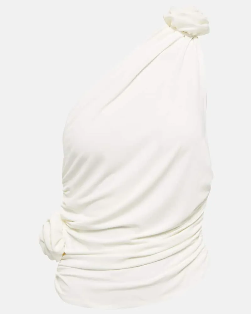 Magda Butrym Verziertes One-Shoulder-Top Weiß