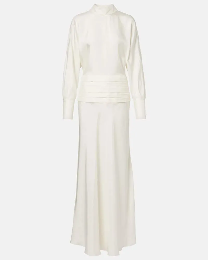 Róhe Róhe Robe aus Seide Weiß