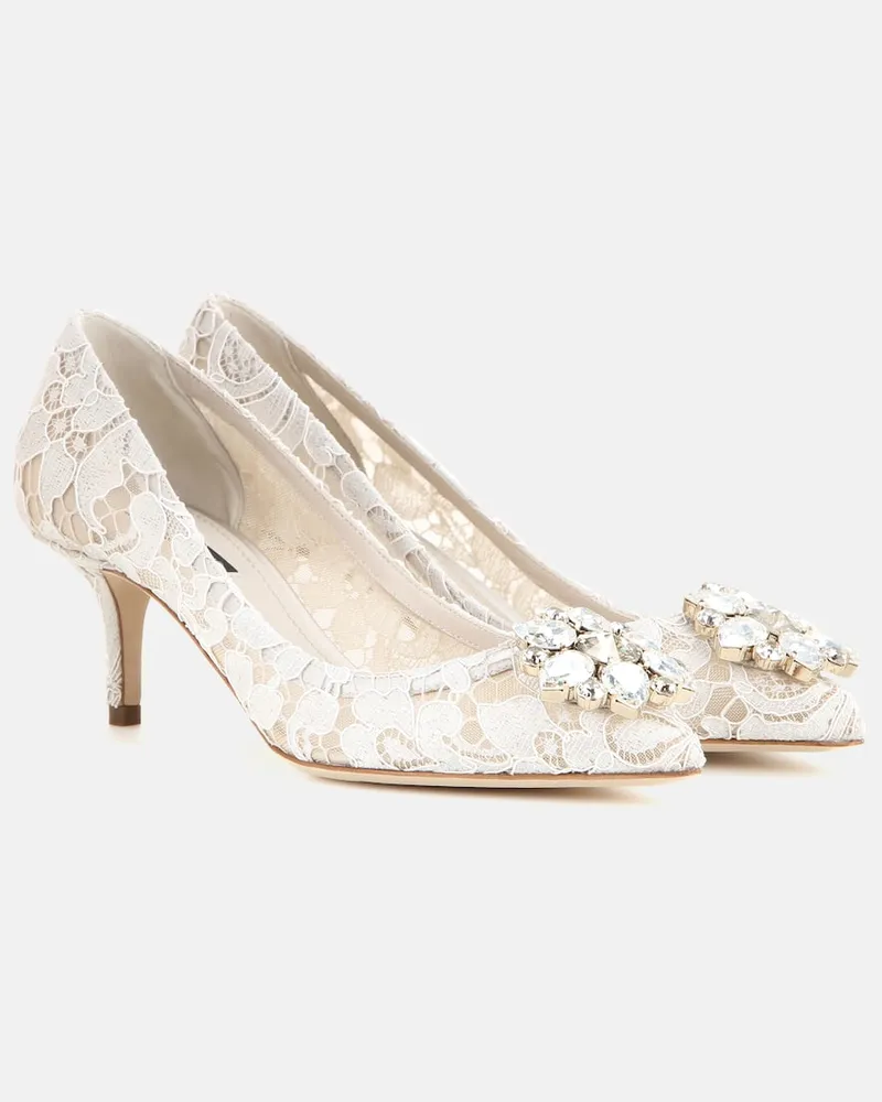 Dolce & Gabbana Verzierte Pumps Bellucci aus Spitze Weiß