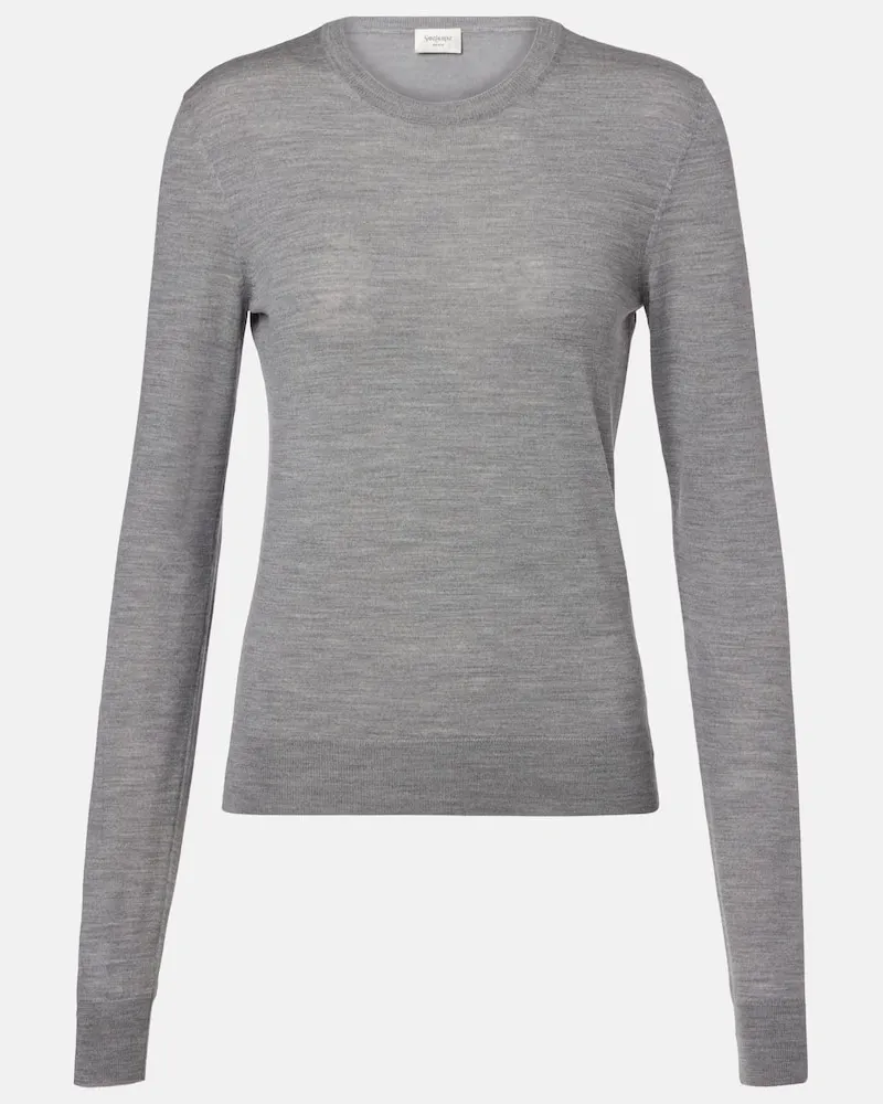 Saint Laurent Pullover aus Wolle Grau
