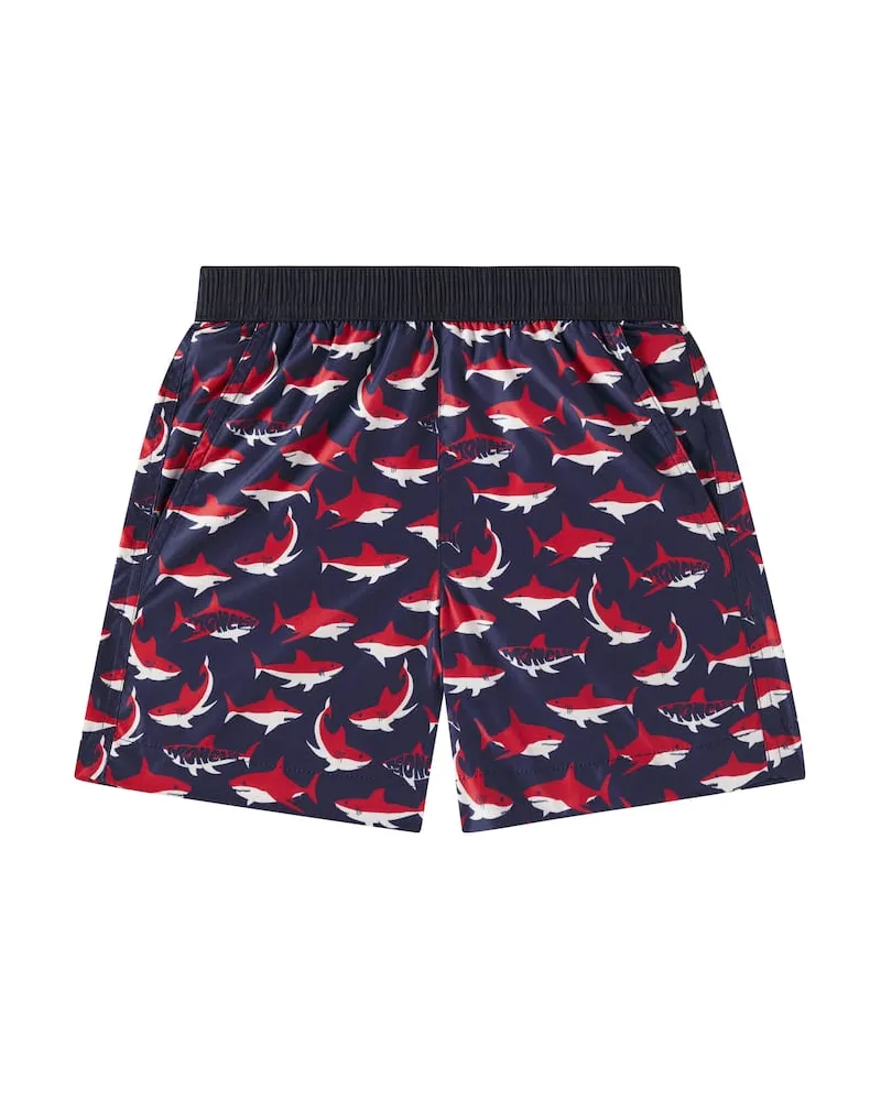 Moncler Bedruckte Badeshorts Blau