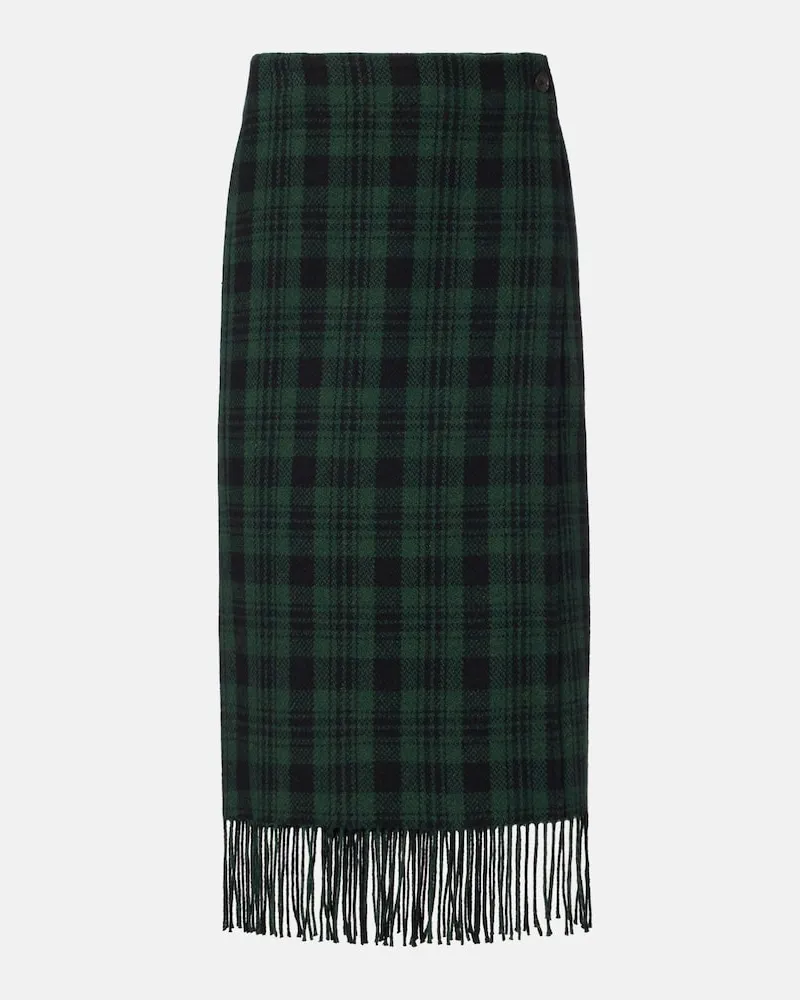 Ralph Lauren Wickelrock aus einem Wollgemisch Grün
