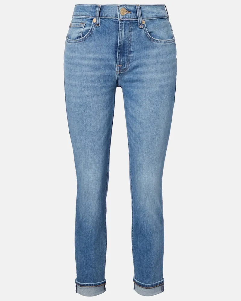 7 for all mankind Mid-Rise Jeans Blau