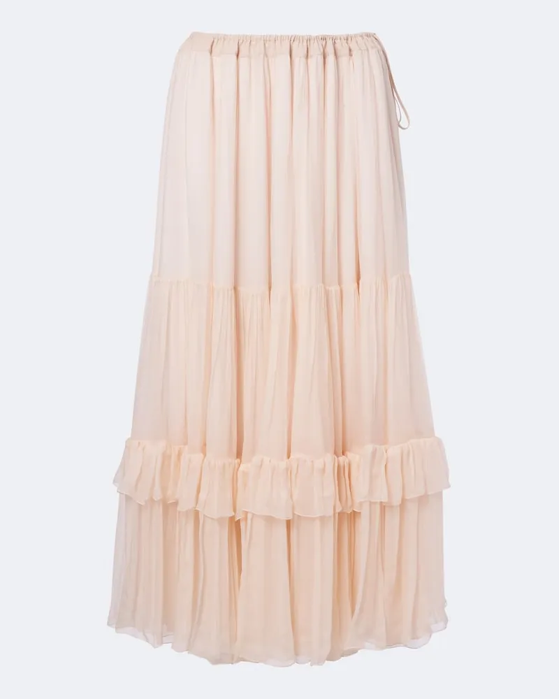 Chloé Chloé Maxirock aus Seidenchiffon Rosa