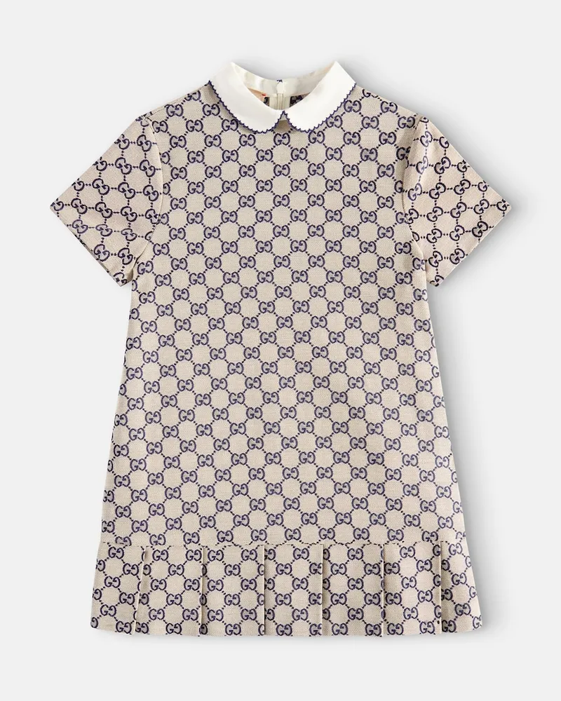 Gucci Kleid GG aus Canvas aus Baumwollmischung Blau