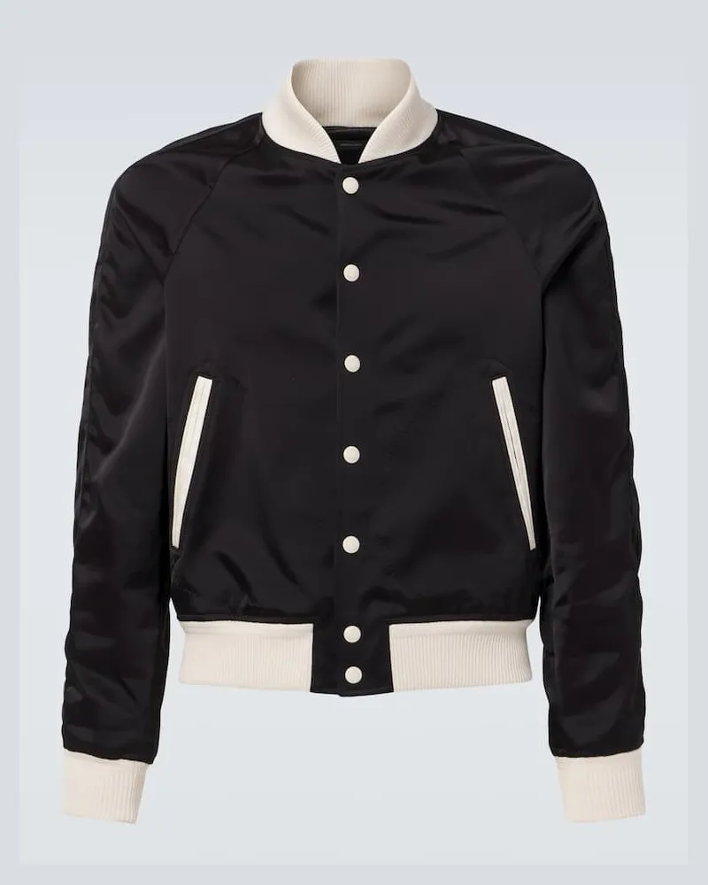 Tom Ford Blouson aus Satin Schwarz