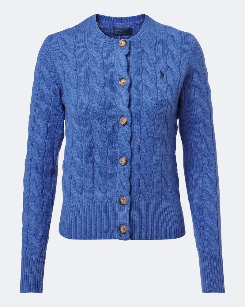 Ralph Lauren Cardigan aus Wolle und Kaschmir Blau