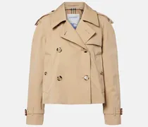 Cropped-Jacke aus Baumwoll-Gabardine
