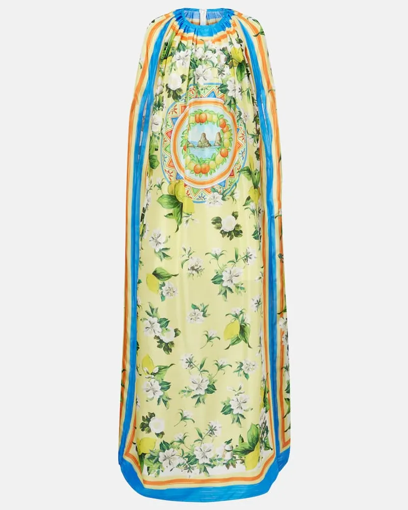 Dolce & Gabbana Bedruckter Kaftan aus Seide Gelb