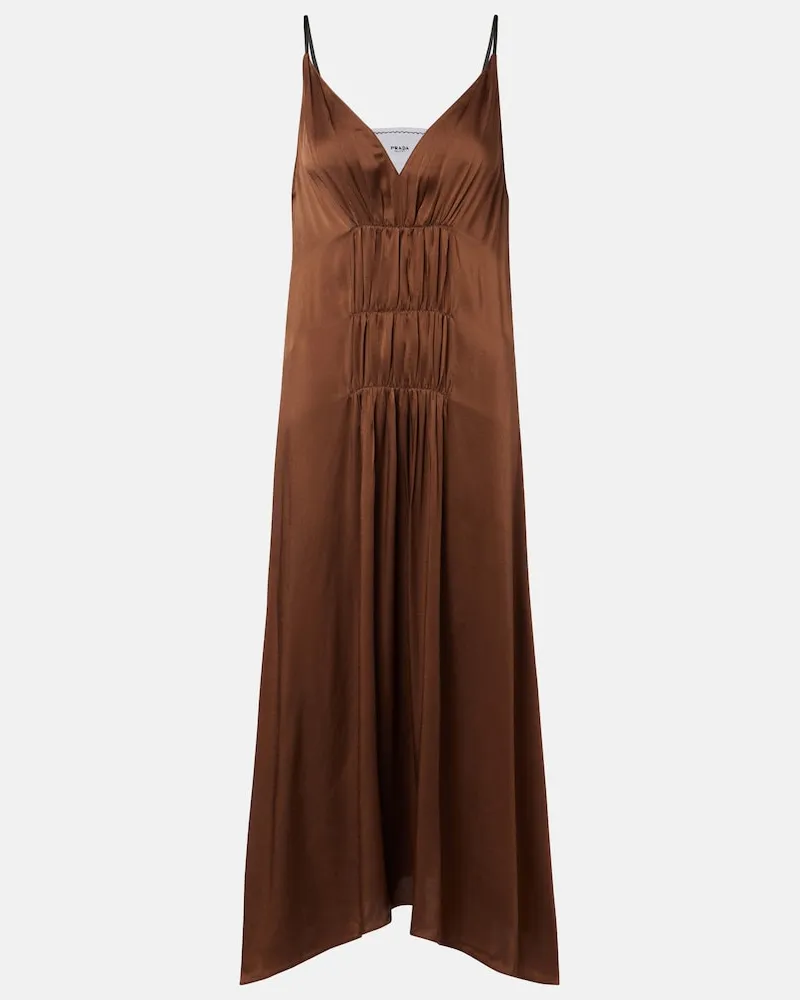 Prada Slipdress aus Satin Braun