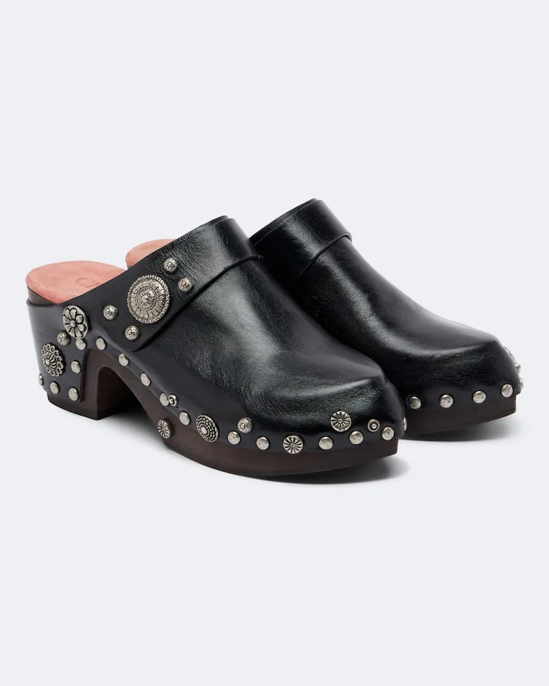 Chloé Chloé Verzierte Clogs Talis aus Leder Schwarz
