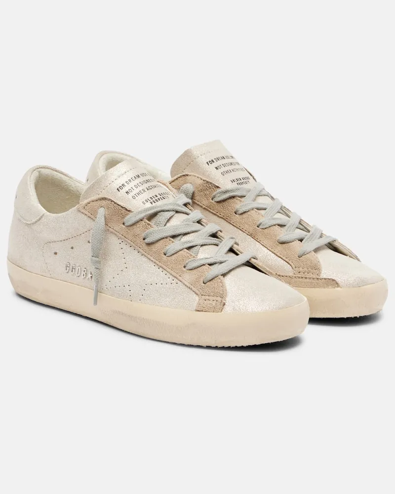 Golden Goose Sneakers Super-Star aus Leder mit Glitter Nude