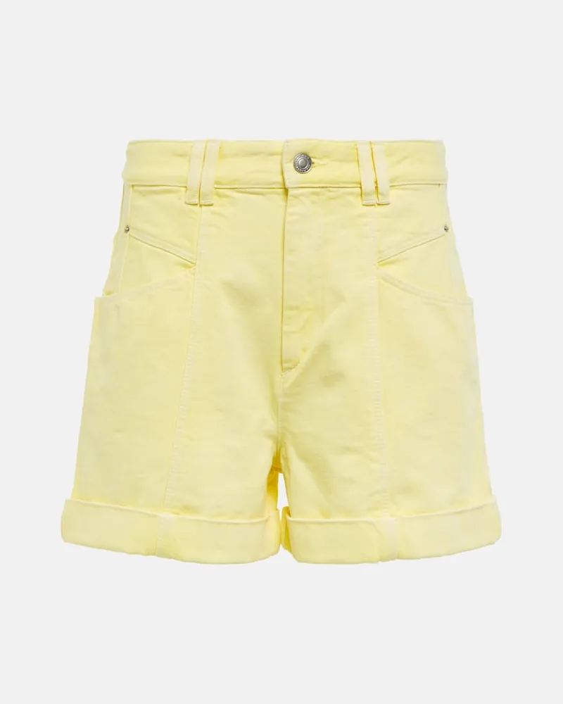 Isabel Marant High-Rise Shorts Vetanio aus Denim Gelb