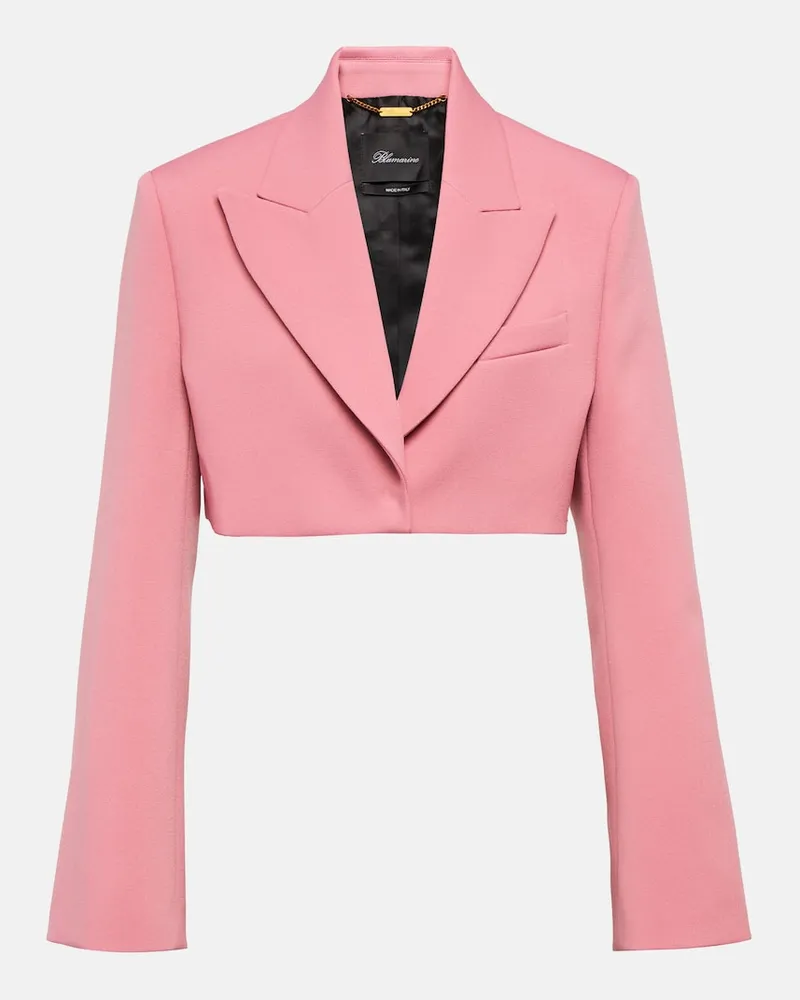 Blumarine Cropped-Blazer aus Crêpe Rosa