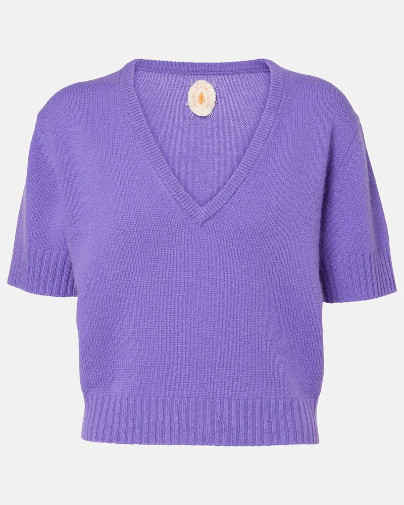 Jardin des Orangers Top aus Kaschmir Violett