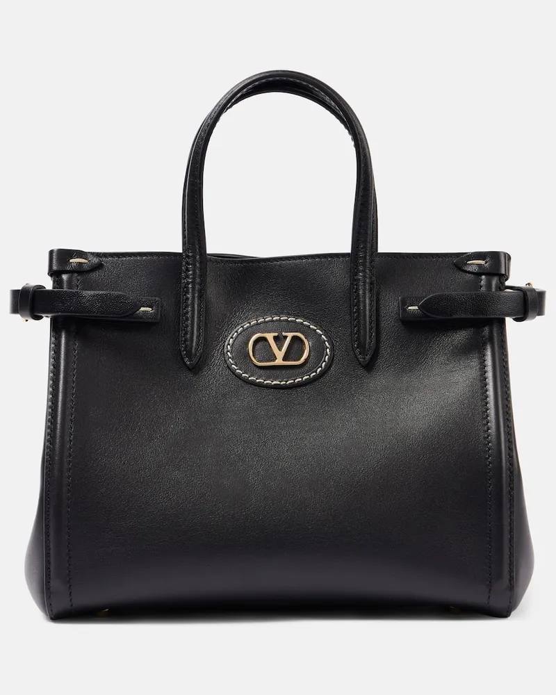 Valentino Garavani Tote Antibes Small aus Leder Schwarz