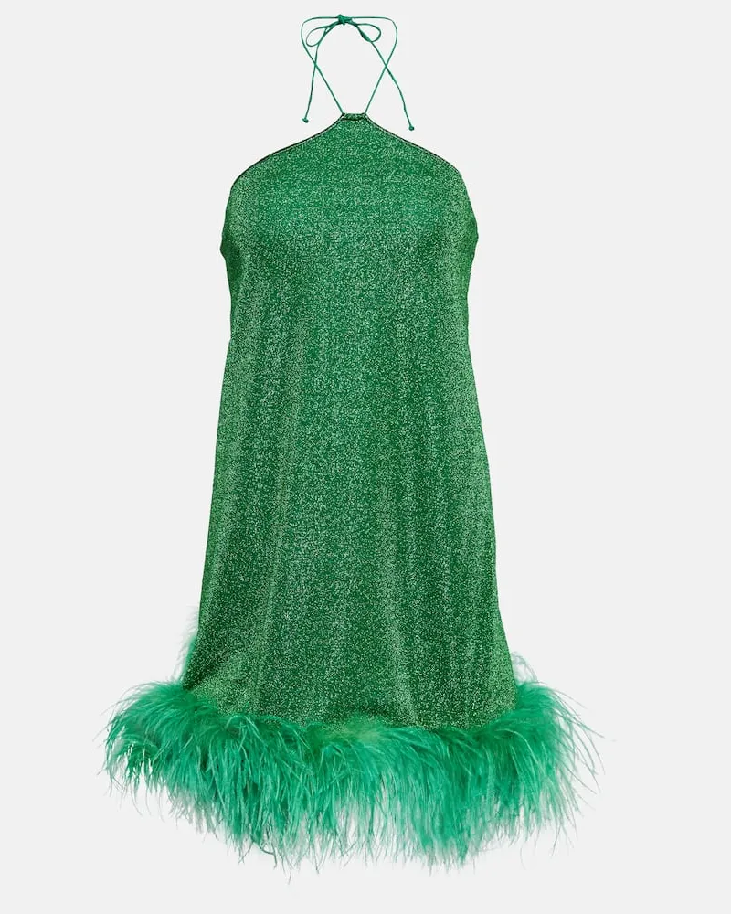 Oséree Oséree Minikleid Lumière Plumage Grün